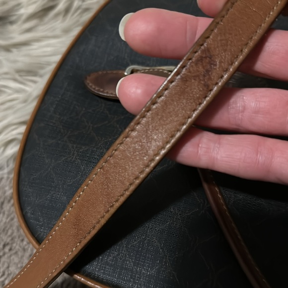 Vintage Longchamp Crossbody Bag-Leather-Brown Tones/Black-Flap Snap Closure - Picture 16 of 17